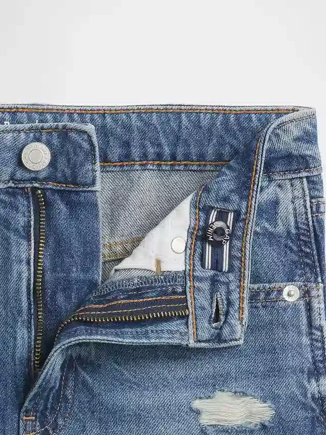 Falda de mezclilla de talle alto para niños