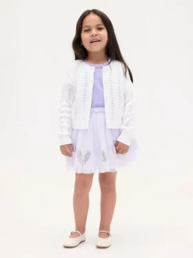 Falda de tul y lentejuelas con corazones para bebés y niños pequeños