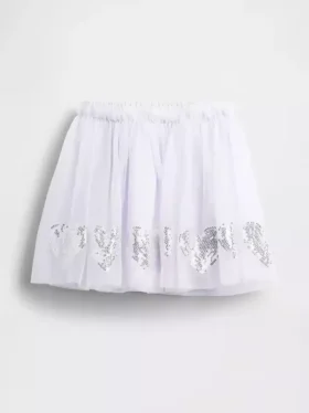 Falda de tul y lentejuelas con corazones para bebés y niños pequeños