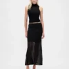 Falda maxi de jerséu transparente