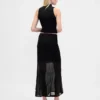 Falda maxi de jerséu transparente