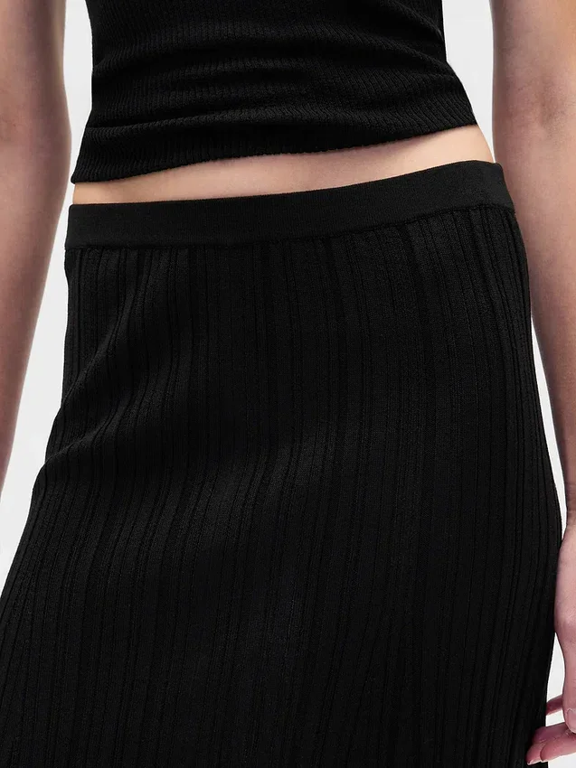 Falda maxi de jerséu transparente