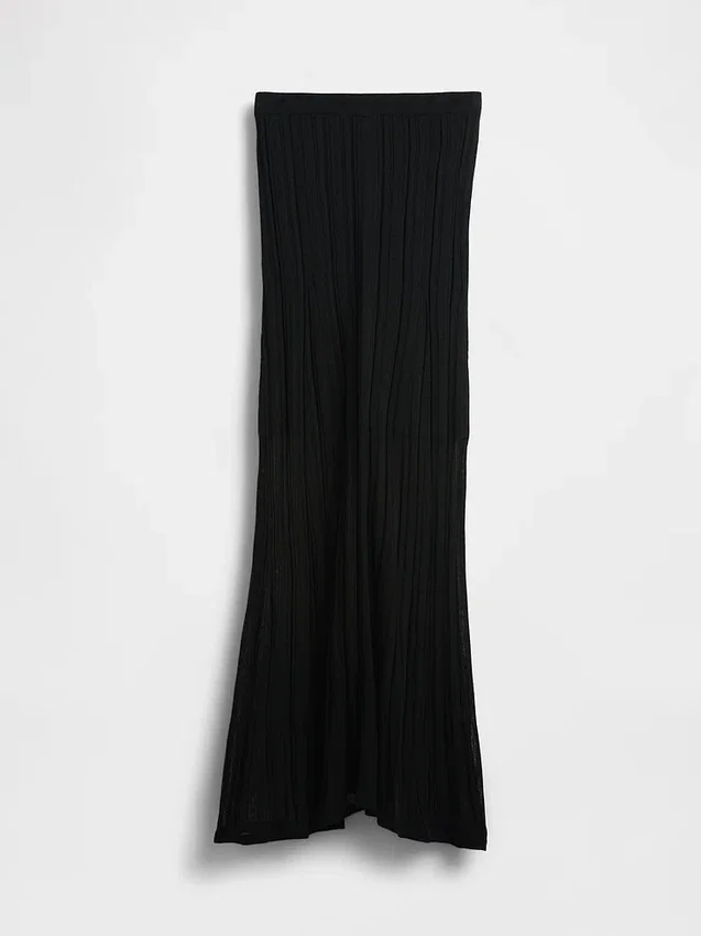 Falda maxi de jerséu transparente