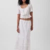Falda maxi holgada con volantes
