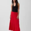 Falda maxi holgada en capas de gasa de algodón