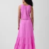Falda maxi holgada en capas de gasa de algodón