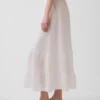 Falda maxi holgada en capas de gasa de algodón