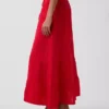 Falda maxi holgada en capas de gasa de algodón