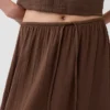 Falda maxi holgada en capas de gasa de algodón