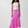 Falda maxi holgada en capas de gasa de algodón