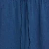 Falda maxi holgada en capas de gasa de algodón con efecto denim