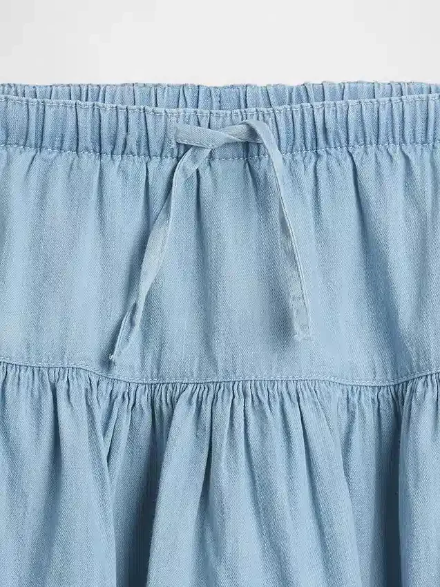 Faldapantalón de mezclilla para niños con volantes