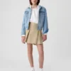 Faldapantalón plisada de color caqui para uniforme infantil