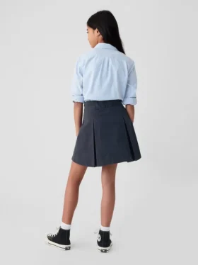 Faldapantalón plisada de color caqui para uniforme infantil