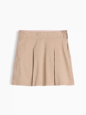 Faldapantalón plisada de color caqui para uniforme infantil