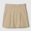 Faldapantalón plisada de color caqui para uniforme infantil