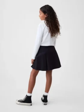 Faldapantalón plisada de color caqui para uniforme infantil