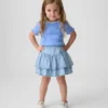 Faldita-pantalón de mezclilla con volantes para Bebé y Niño