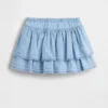 Faldita-pantalón de mezclilla con volantes para Bebé y Niño