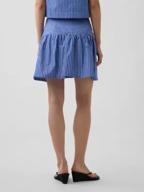 Faldita-pantalón de popelín de cintura baja