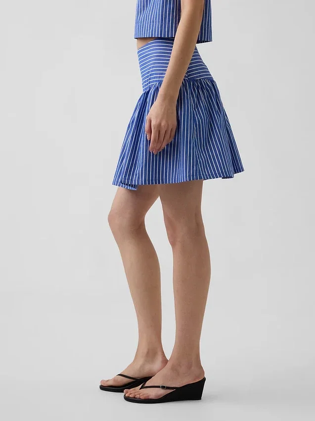 Faldita-pantalón de popelín de cintura baja