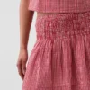 Faldita-pantalón mini de gasa de algodón con cintura fruncida
