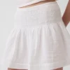 Faldita-pantalón mini de gasa de algodón con cintura fruncida