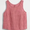 Faldita-pantalón mini de gasa de algodón con cintura fruncida