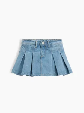 Faldita-pantalón plisada de mezclilla para Bebé y Niño