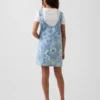 Faldón de mezclilla con estampado floral para niños