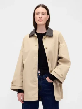 Gabardina oversize de sarga