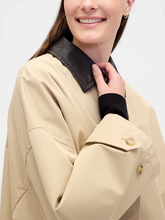 Gabardina oversize de sarga