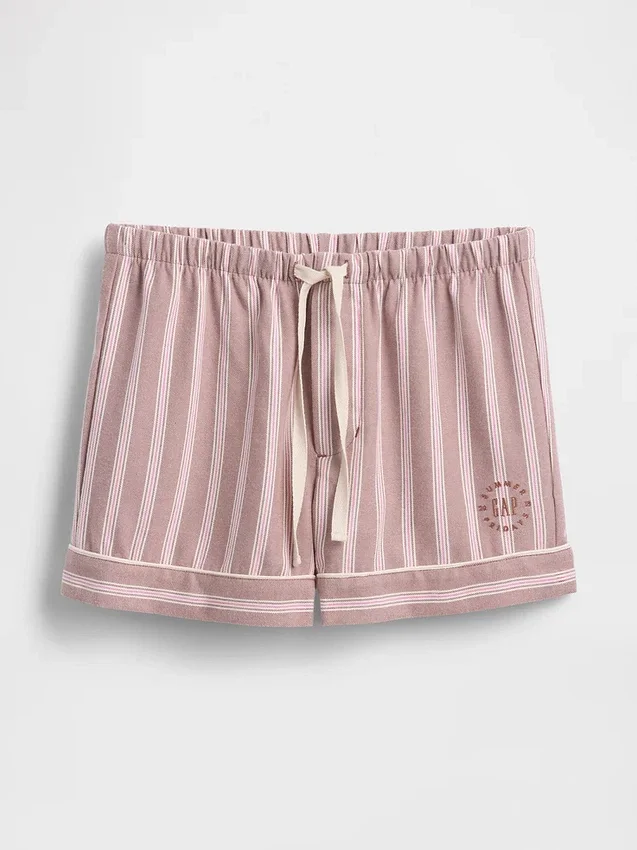 Gap × Summer Fridays: Pantalones cortos de pijama de franela a rayas
