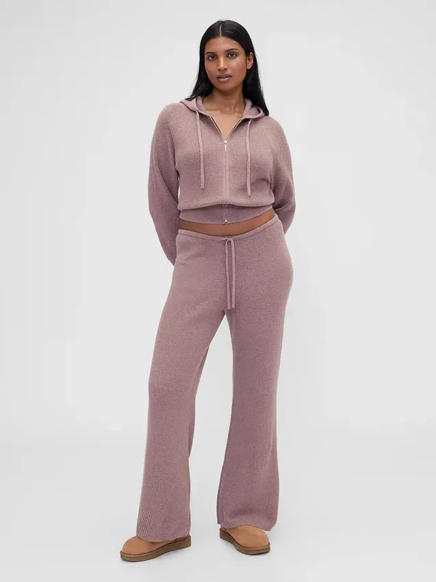 Gap × Summer Fridays: Pantalones de corte bootcut de tejido waffle CashSoft