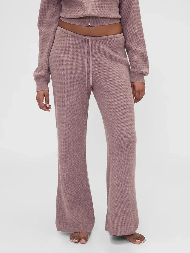 Gap × Summer Fridays: Pantalones de corte bootcut de tejido waffle CashSoft