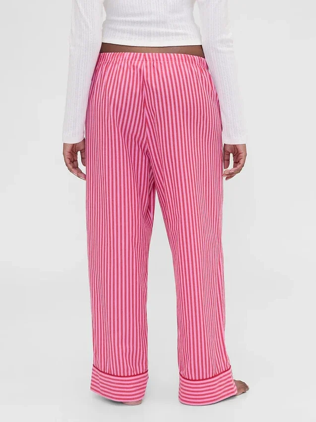 Gap × Summer Fridays: Pantalones de pijama holgados de popelín a rayas