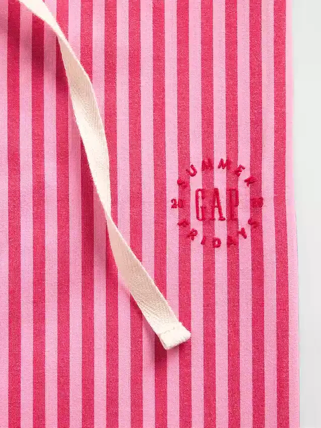 Gap × Summer Fridays: Pantalones de pijama holgados de popelín a rayas