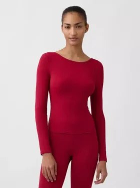 GapFit Smooth con cuello de barco en camisea