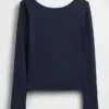 GapFit Smooth con cuello de barco en camisea
