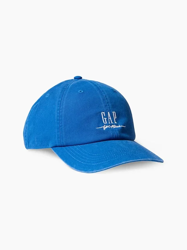 Gorra de béisbol con logotipo azul