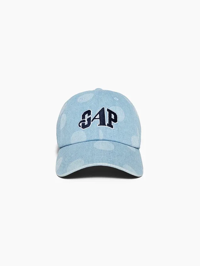 Gorra de béisbol de mezclilla con lunares de GAP × Awake Ny