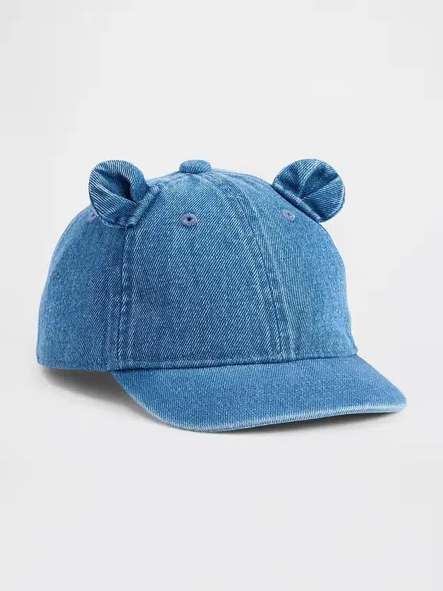 Gorra de béisbol de mezclilla con osito para niños pequeños