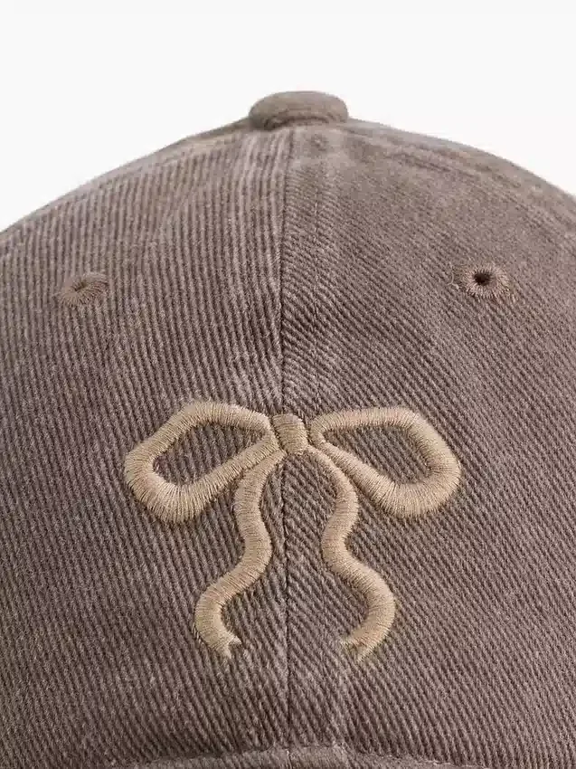 Gorra de béisbol infantil de mezclilla con moño