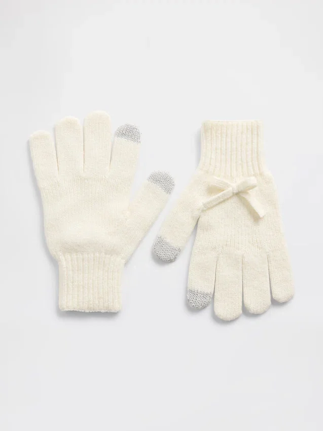 Guantes infantiles CashSoft con moño