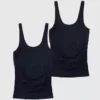 Ingrid and Isabel Basics: Camiseta sin costuras de apoyo para el abdomen premamá, paquete de 2