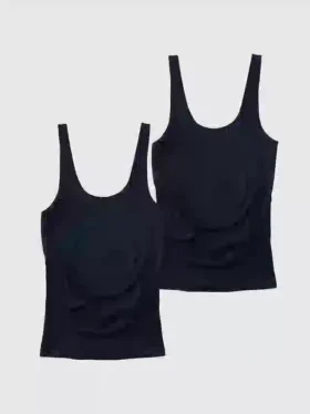 Ingrid and Isabel Basics: Camiseta sin costuras de apoyo para el abdomen premamá, paquete de 2