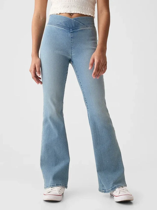 Jeggings acampanados de talle alto para niños
