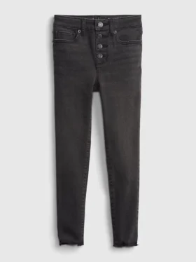 Jeggings de talle alto y efecto desgastado para niños