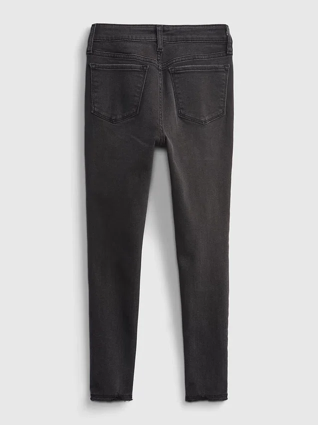 Jeggings de talle alto y efecto desgastado para niños