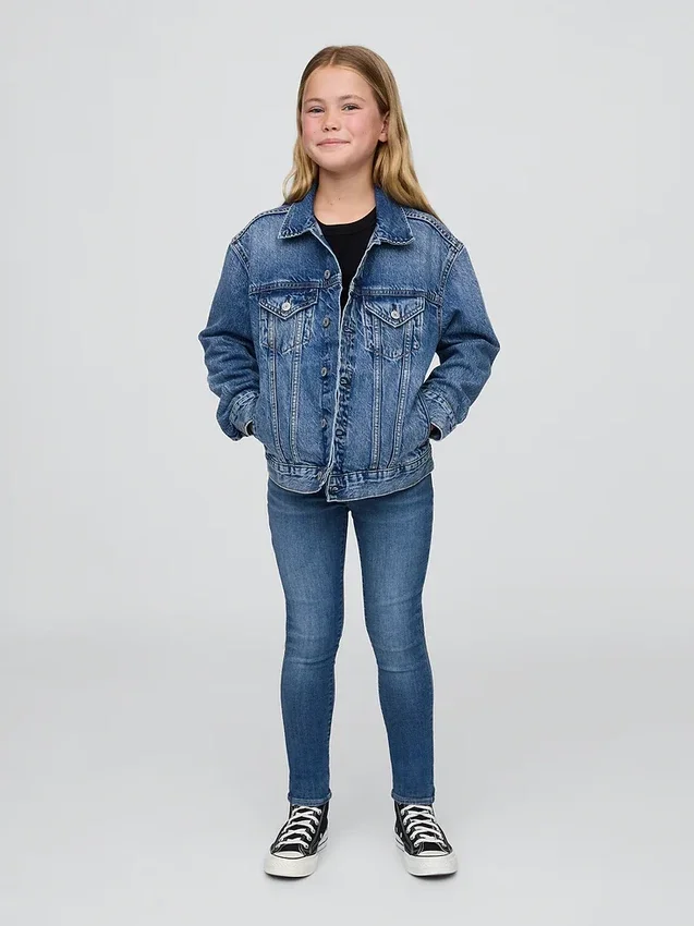 Jeggings de talle medio para niños, sin cordón